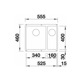 Blanco SUBLINE 340/160-U drez pod dosku, bez odtokovej sady biela soft silgranit 527820