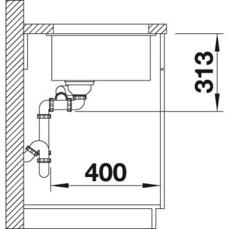 Blanco SUBLINE 340/160-U drez pod dosku, bez odtokovej sady biela soft silgranit 527820