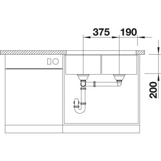 Blanco SUBLINE 350/350-U, drez pod dosku, bez odtokovej sady biela silgranit 527831