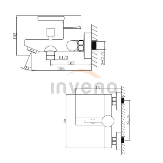 Invena DAFNI BW-88-004-C Vaňová batéria, čierna