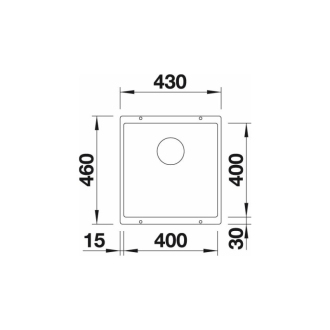 Blanco SUBLINE 400-U, drez pod dosku, bez odtokovej sady biela soft silgranit 527788
