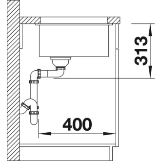 Blanco SUBLINE 400-U, drez pod dosku, bez odtokovej sady biela soft silgranit 527788