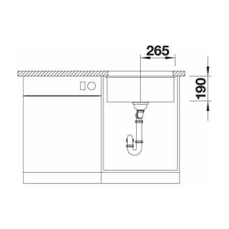Blanco SUBLINE 500-U, drez pod dosku, bez odtokovej sady biela soft silgranit 527796