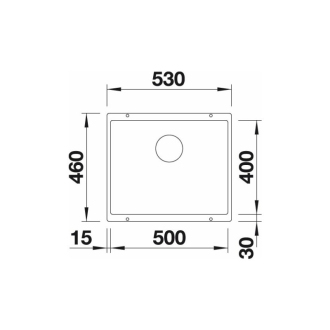 Blanco SUBLINE 500-U, drez pod dosku, bez odtokovej sady biela soft silgranit 527796