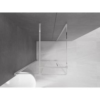 Mexen Velar výsuvná sprchová kabína 110 x 110 cm, transparentná, chróm - 871-110-110-01-01