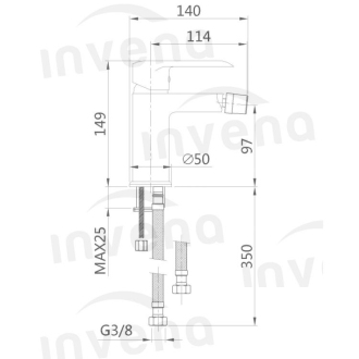 Invena SIROS BB-90-001-A Bidetová batéria, chróm