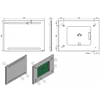 NEŽIARKA obdĺžnikové zrkadlo s LED osvetlením V 600 × Š 800 mm ZRNEZA6080