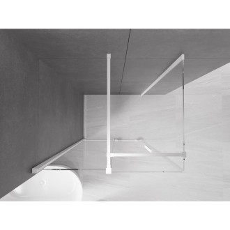 Mexen Velar výsuvná sprchová kabína 110 x 80 cm, priehľadná, biela - 871-110-080-01-20