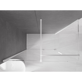 Mexen Velar výsuvná sprchová kabína 140 x 70 cm, priehľadná, biela - 871-140-070-01-20