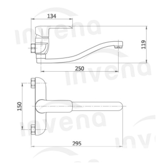 Invena SIROS BC-90-001-A Nástenná umývadlová batéria, chróm