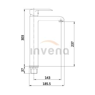 Invena SIROS BU-90-W01-A Umývadlová batéria vysoká, chróm