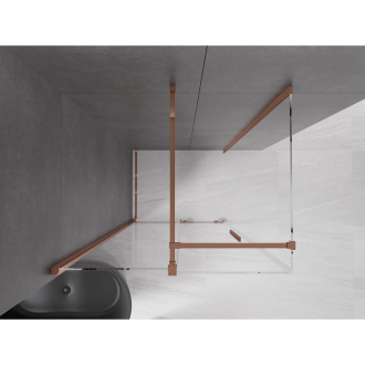 Mexen Velar výsuvný sprchovací kút 100x120 cm, transparent, ružové zlato 871-100-120-01-60