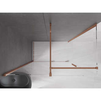 Mexen Velar výsuvný sprchovací kút 140x80 cm, transparent, ružové zlato 871-140-080-01-60