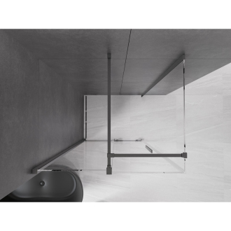 Mexen Velar sprchovací kút 90x85 cm, priehľadná, šedá kartáčovaná 871-090-085-01-66