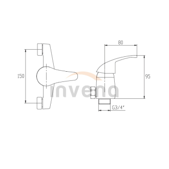 Invena SIROS BP-90-U01-A Podomietková umývadlová batéria, chróm