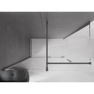 Mexen Velar sprchovací kút 150x85 cm, priehľadná, šedá kartáčovaná 871-150-085-01-66
