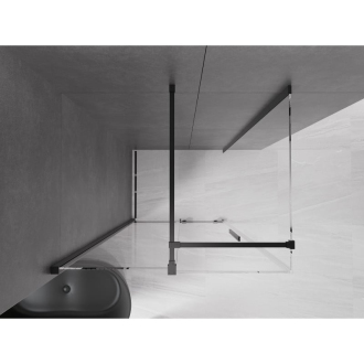 Mexen Velar výsuvná sprchová kabína 100 x 75 cm, priehľadná, čierna - 871-100-075-01-70