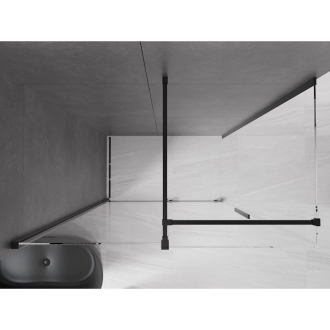 Mexen Velar výsuvná sprchová kabína 140 x 75 cm, priehľadná, čierna - 871-140-075-01-70