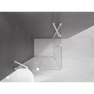 Mexen Velar Duo výsuvná sprchová kabína 80 x 80 cm, priehľadná, biela - 871-080-080-02-20