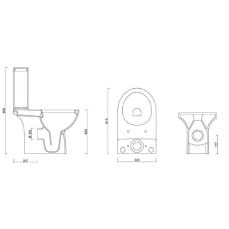 kombi WC TRIA (RIMLESS), vrátane nádržky a systému + SLIM sedátko soft-close OLKGTR00KRK48