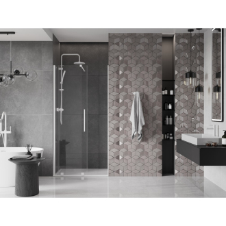 Mexen Velar posuvné sprchové dvere 120 cm, transparentné, biele - 871-120-000-01-20