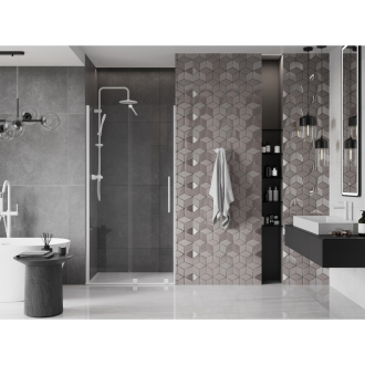 Mexen Velar posuvné sprchové dvere 120 cm, transparentné, biele - 871-120-000-01-20