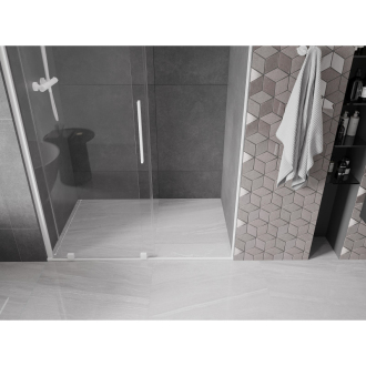 Mexen Velar posuvné sprchové dvere 130 cm, transparentné, biele - 871-130-000-01-20