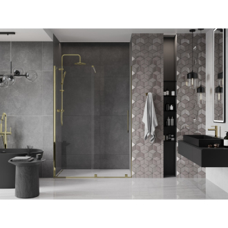 Mexen Velar posuvné sprchové dvere 150 cm, priehľadné, zlaté - 871-150-000-01-50