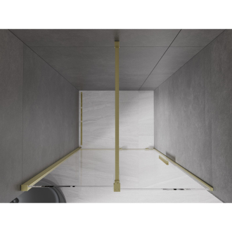 Mexen Velar posuvné sprchové dvere 110 cm, transparentné, brúsené zlato 871-110-000-01-55