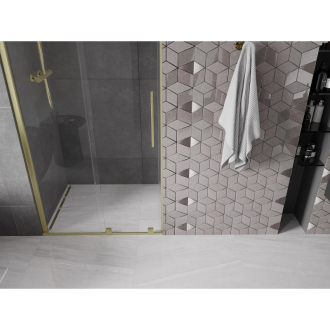 Mexen Velar posuvné sprchové dvere 110 cm, transparentné, brúsené zlato 871-110-000-01-55