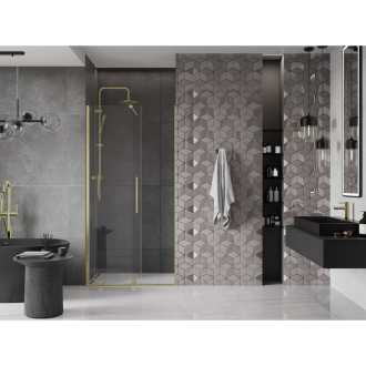 Mexen Velar posuvné sprchové dvere 110 cm, transparentné, brúsené zlato 871-110-000-01-55