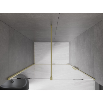 Mexen Velar posuvné sprchové dvere 130 cm, transparentné, brúsené zlato 871-130-000-01-55