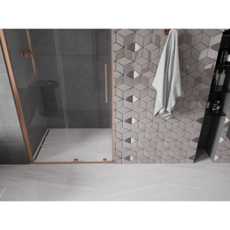 Mexen Velar posuvné sprchové dvere 90 cm, transparentné, ružové zlato - 871-090-000-01-60