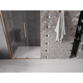 Mexen Velar posuvné sprchové dvere 120 cm, transparentné, brúsená meď - 871-120-000-01-65