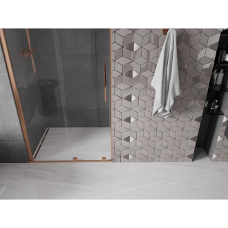Mexen Velar posuvné sprchové dvere 120 cm, transparentné, brúsená meď - 871-120-000-01-65