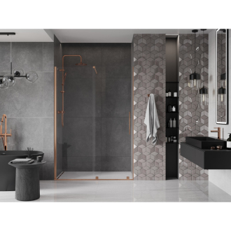 Mexen Velar posuvné sprchové dvere 140 cm, transparentné, brúsená meď - 871-140-000-01-65