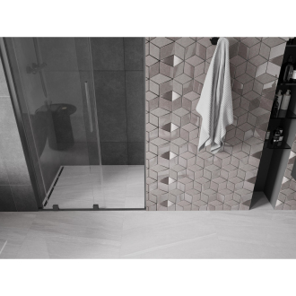 Mexen Velar posuvné sprchové dvere 90 cm, transparent, šedá kartáčovaný 871-090-000-01-66