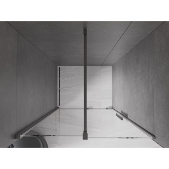 Mexen Velar posuvné sprchové dvere 120 cm, transparent, šedá kartáčovaný 871-120-000-01-66