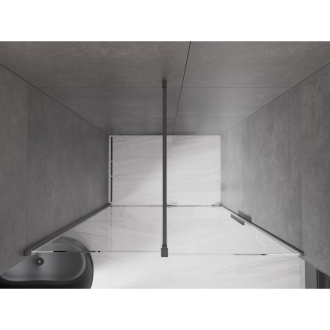 Mexen Velar posuvné sprchové dvere 150 cm, transparent, šedá kartáčovaný 871-150-000-01-66