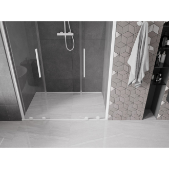 Mexen Velar Duo posuvné sprchové dvere 150 cm, priehľadné, biele - 871-150-000-02-20