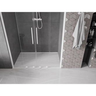 Mexen Velar Duo posuvné sprchové dvere 160 cm, transparentné, biele - 871-160-000-02-20