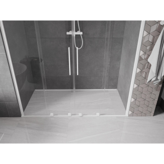 Mexen Velar Duo posuvné sprchové dvere 200 cm, transparentné, biele - 871-200-000-02-20