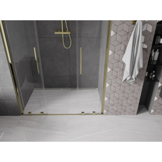 Mexen Velar Duo posuvné sprchové dvere 150 cm, priehľadné, zlaté - 871-150-000-02-50