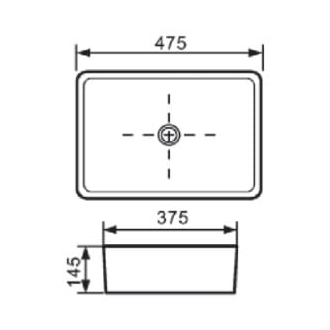 Invena NYKS CE-11-001-C Umývadlo na dosku 47,5 cm