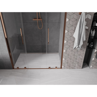 Mexen Velar Duo posuvné sprchové dvere 150 cm, transparent, ružové zlato 871-150-000-02-60