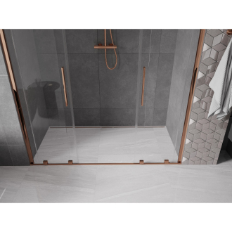 Mexen Velar Duo posuvné sprchové dvere 200 cm, transparent, ružové zlato 871-200-000-02-60