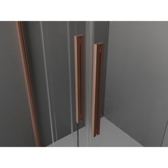 Mexen Velar Duo posuvné sprchové dvere 140 cm, transparent, brúsená meď 871-140-000-02-65