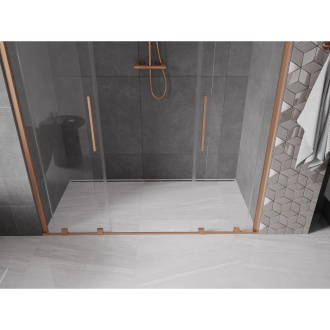 Mexen Velar Duo posuvné sprchové dvere 170 cm, transparent, brúsená meď 871-170-000-02-65