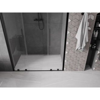Mexen Velar Duo posuvné sprchové dvere 140 cm, priehľadné, čierne - 871-140-000-02-70