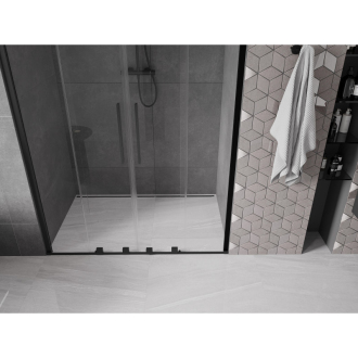 Mexen Velar Duo posuvné sprchové dvere 140 cm, priehľadné, čierne - 871-140-000-02-70